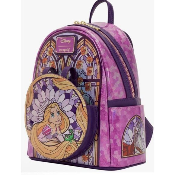 Loungefly Disney Princess Stained Glass Collection Rapunzel Mini Backpack NWT main image 6